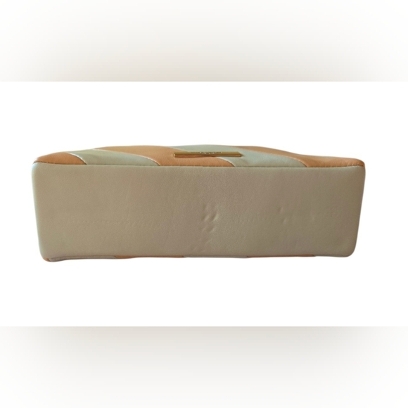 Kurt Geiger Cream and Peach Striped Two- Way Shoulder/Crossbody Bag - Picture 4 of 14